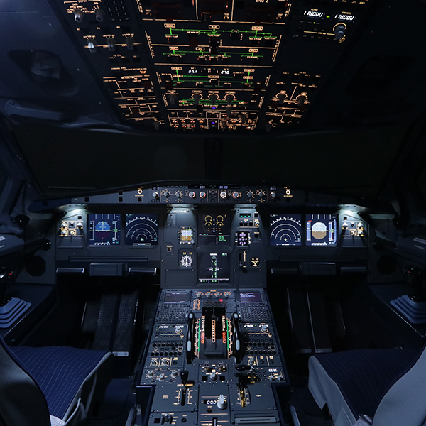Detailed A320 cockpit instrument panel